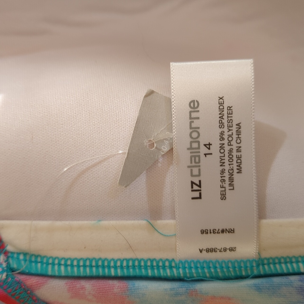 NEW Liz Claiborne Blue Padded Bra Halter Tie Back Bikini Swimsuit Top Size 14 - Picture 5 of 5